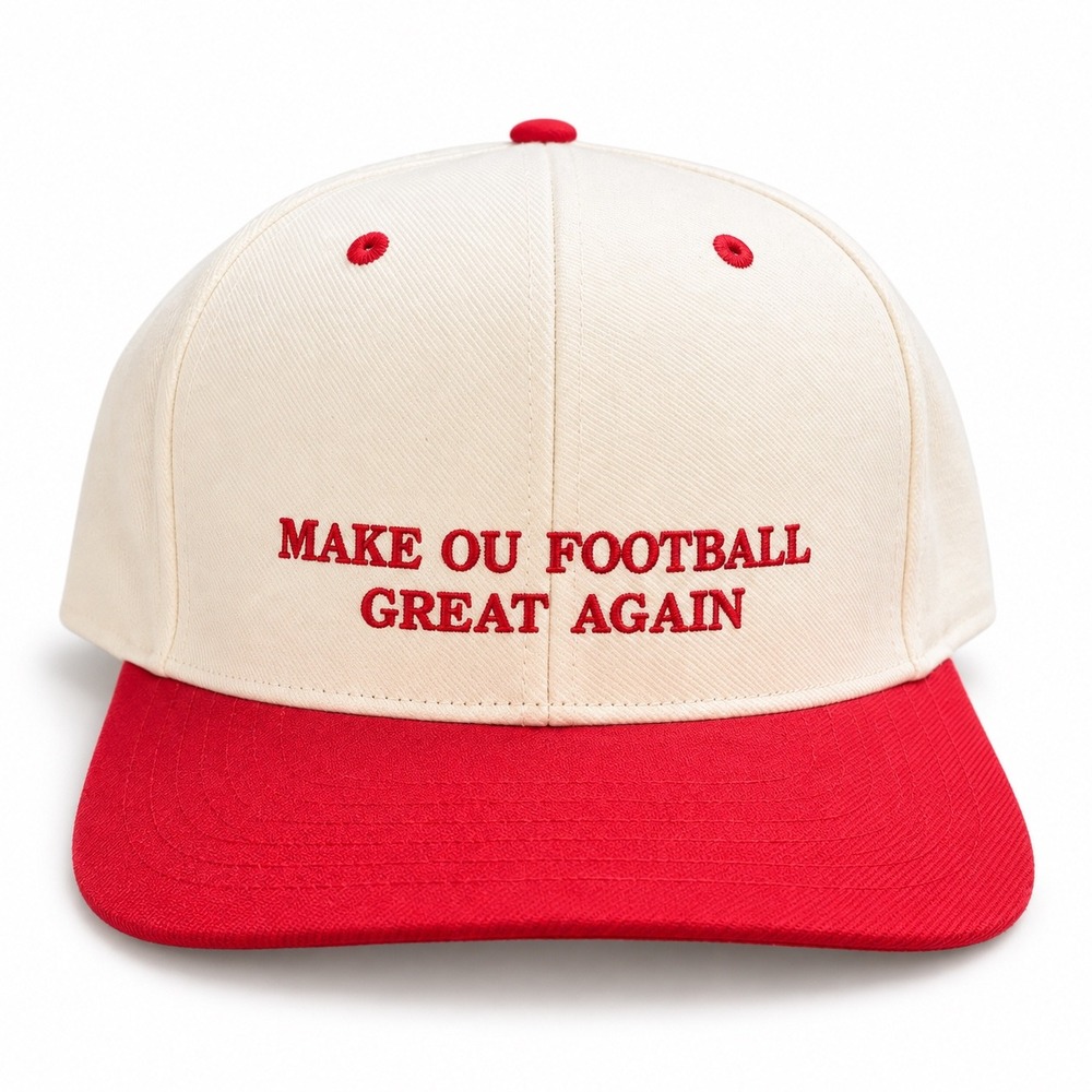Richardson Pro 514 Make OU Football Great Again Hat White Red Snapback Cap MD-LG